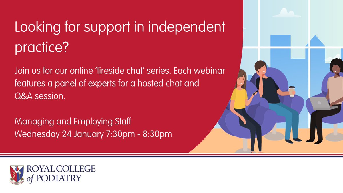 Join us for a free member webinar for those in independent practice. The first in our new series is on Wednesday 24 January as we discuss managing and employing staff. Find out more at rcpod.org.uk/events-and-cou…