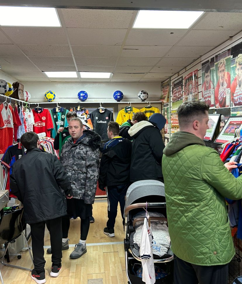 Well what can I say
Home after a crazy first day

Thank you to everyone who came to wish me well, customers, friends &amp; family

I’ve loved seeing peoples faces seeing them old shirts today and bringing a smile to their faces. cant get over the support I’ve received

10-4 Tuesday