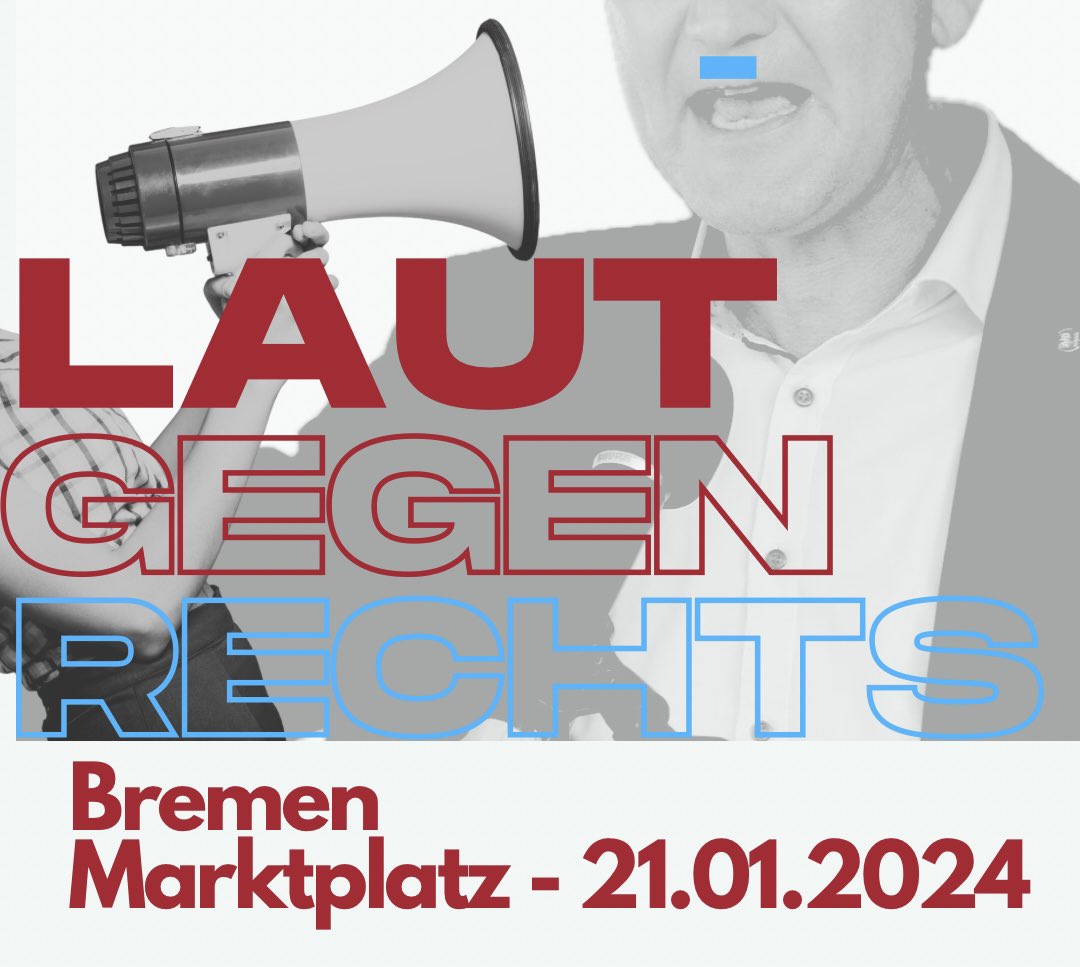 afdwatchbremen's tweet photo. Am Wochenende versammelten sich bundesweit Zehntausende gegen die #FckAfD und der Normalisierung von Rechtsextremismus, unter dem Slogan „Laut gegen Rechts“. Auch in #Bremen planen Protestgruppen an diesem Sonntag eine Demonstration. - Wir werden über aktuelle Infos berichten. https://t.co/CksEqfeluG