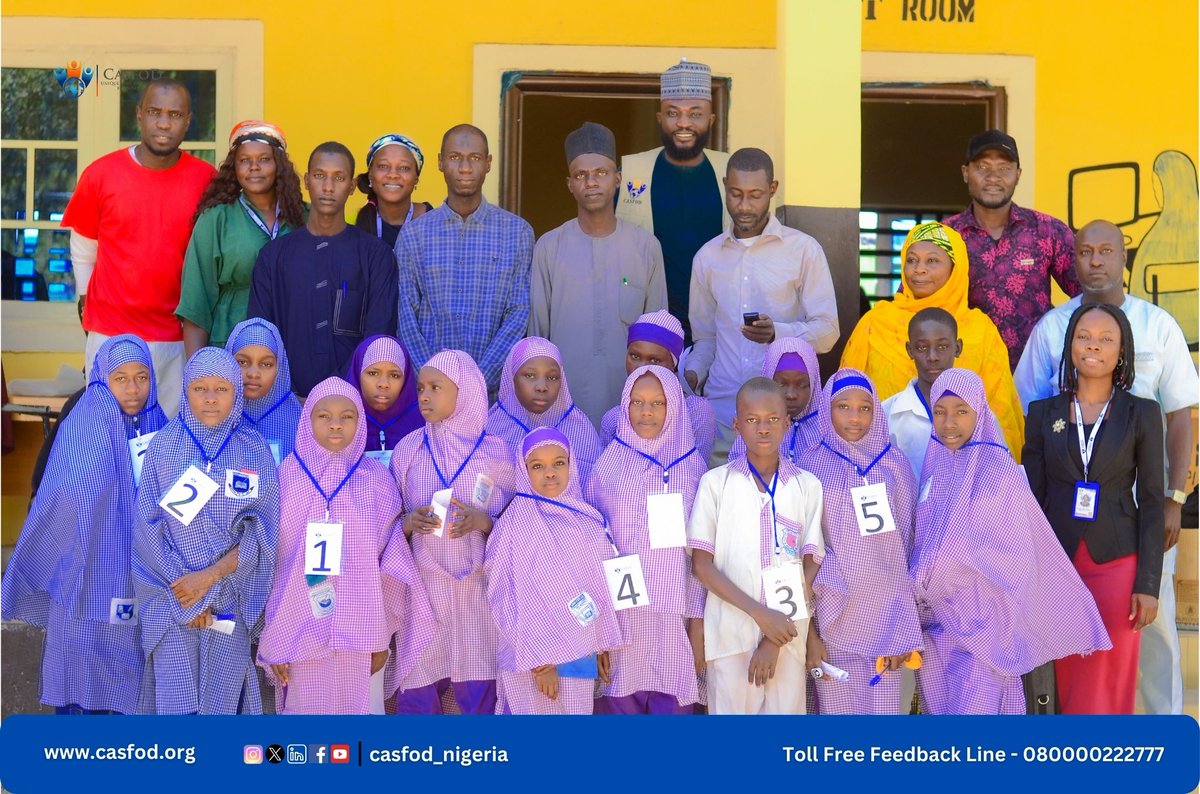 casfod_nigeria's tweet photo. Another day, another burst of excitement in the ongoing inter-school Spelling Bee and Mathematics Quiz Competition. After an intense showdown, Budum Junior Secondary School emerged as the winners...#Congratulations.
#ignitingbrightminds
#Budumjsschampions
#empowerthroughknowledge https://t.co/uKgVRGmGr3