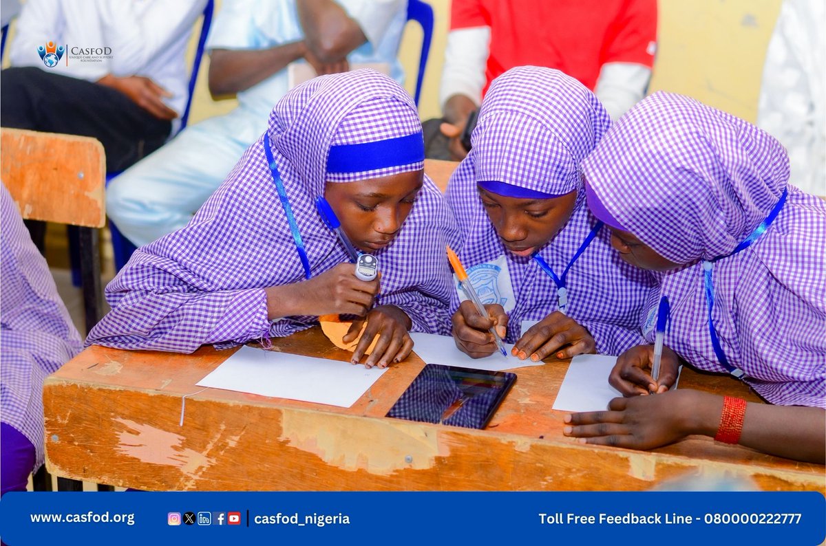 casfod_nigeria's tweet photo. Another day, another burst of excitement in the ongoing inter-school Spelling Bee and Mathematics Quiz Competition. After an intense showdown, Budum Junior Secondary School emerged as the winners...#Congratulations.
#ignitingbrightminds
#Budumjsschampions
#empowerthroughknowledge https://t.co/uKgVRGmGr3