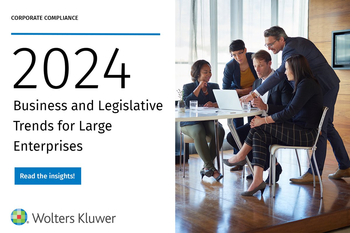 2024 is fast approaching. Check out a list of business and legislative trends large enterprises should monitor. From geopolitical tensions to the economy, labor market, climate change, and AI. Read about it here: ow.ly/vF2k50QeNsn

#corporatecompliance #businesstrends #2024