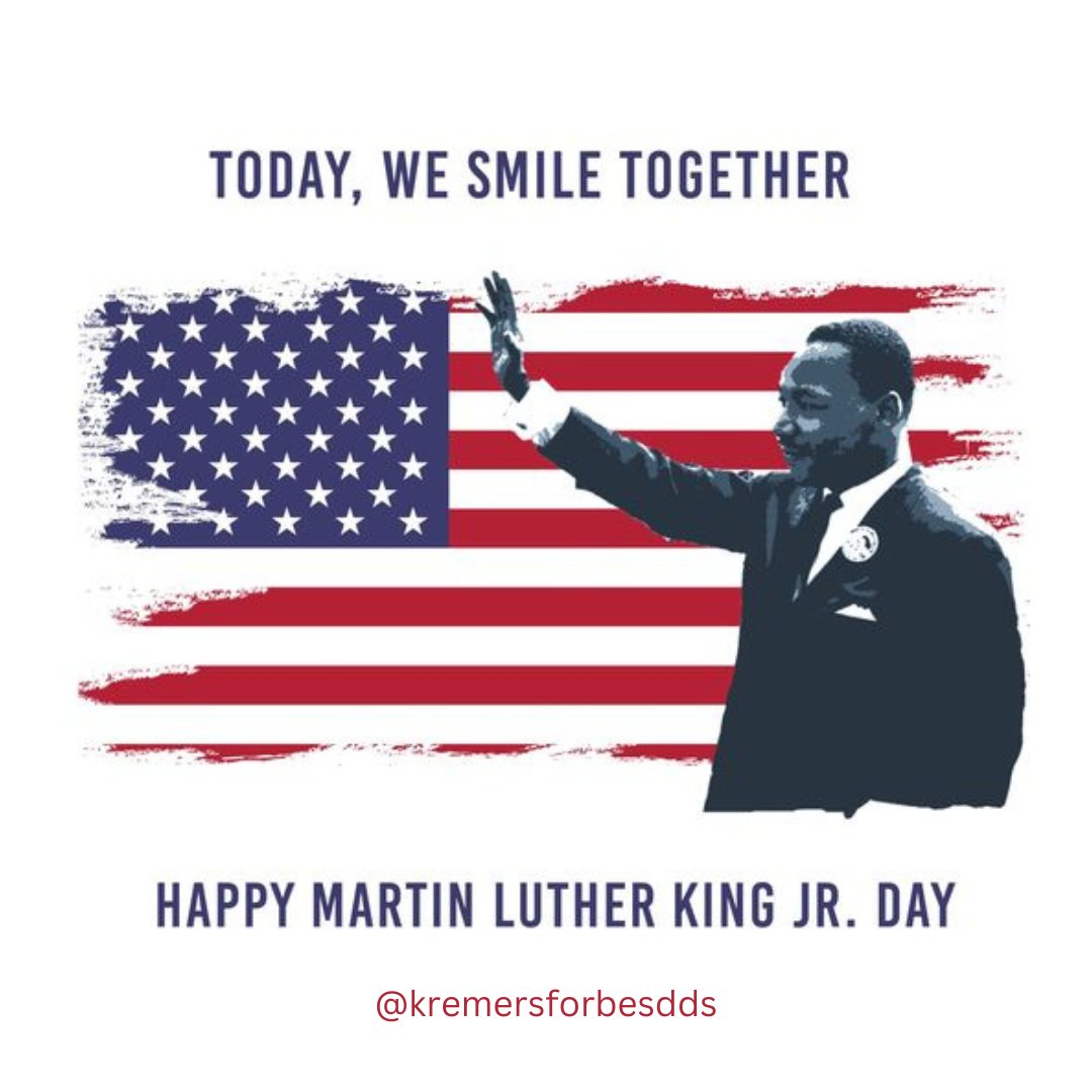 KremersForbes's tweet image. Reflecting on the profound legacy of Martin Luther King Jr. as we remain open today. Our commitment to service continues, honoring his vision. 

#MLKDay #OpenForService #Dental #Lenexa #Mission