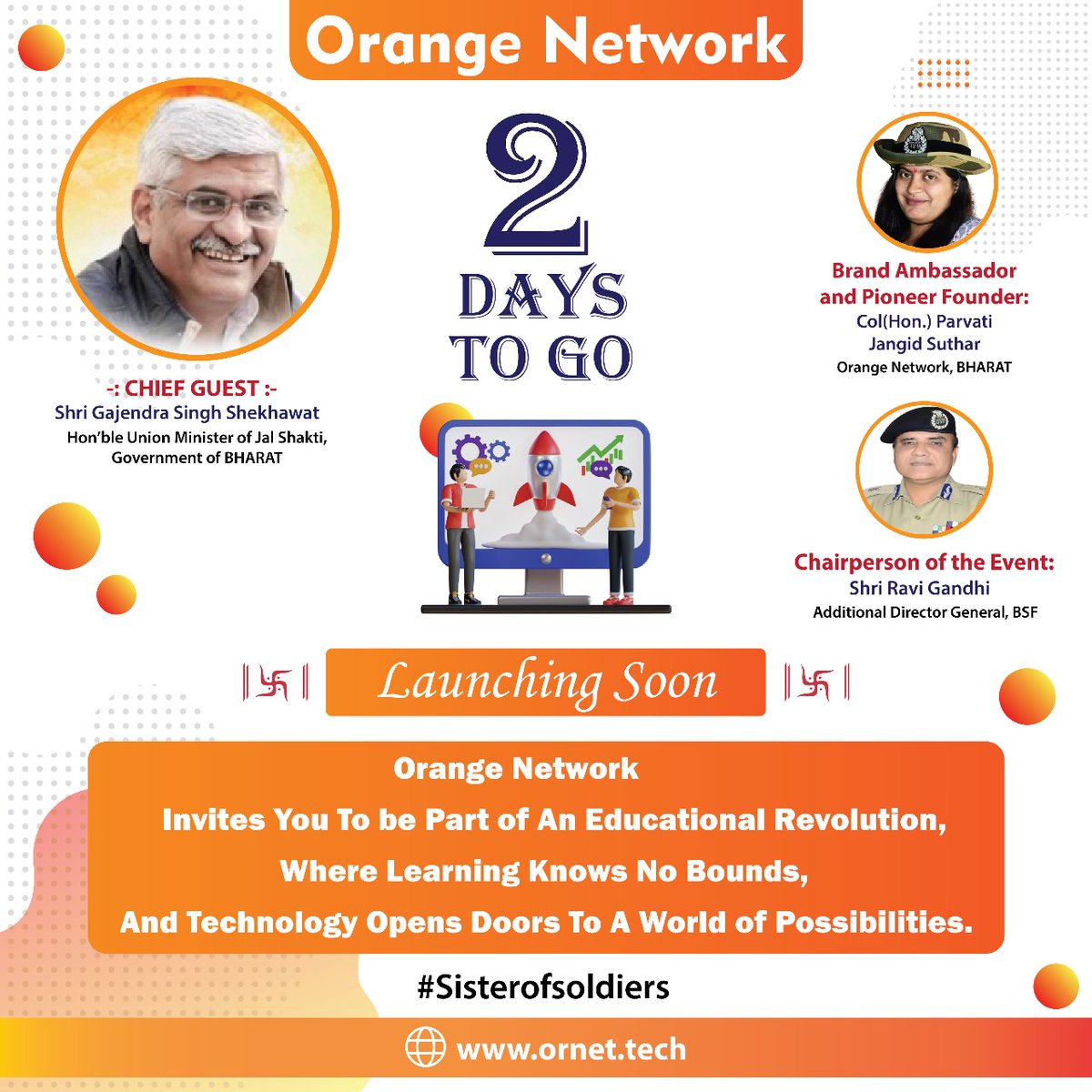 OrangeNetwork_'s tweet photo. Orange Network - Your Partner in Education's Future!
Lets join hands together for making Technology Affordable &amp; Accessible to all. 2 days left to launch...stay tuned !!
#OrangeNetwork #digitaleducation #EmpowerStudents #TransformingEducation https://t.co/u1B3EOrQaX