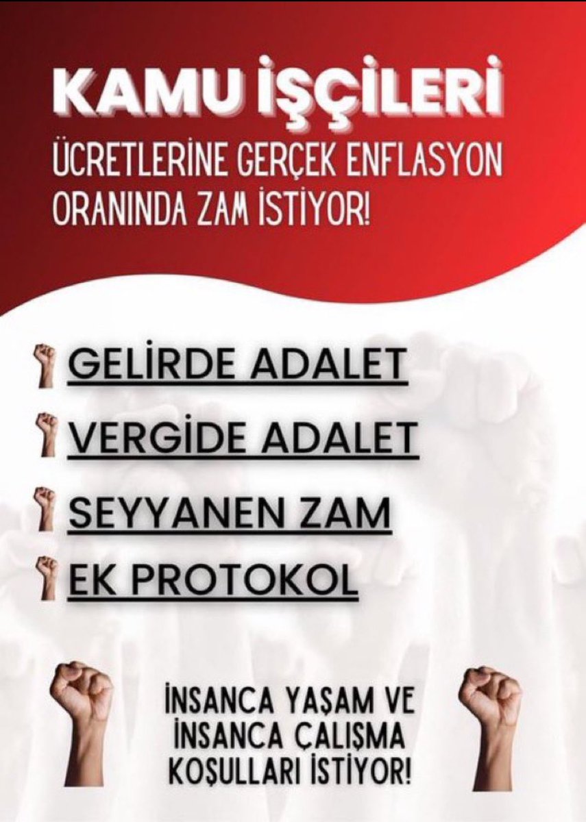 KgmPlatform's tweet photo. Tüm sözleşmeler kamu işçisinde 
1 ocaktan geçerli olmak üzere ek Protokol ile düzeltilmeli 
Ek zam 
Refah payı uygulanmalı. İşçilerin sabrı tükeniyor artık. 

@RTErdogan 
@turkiskonf 
@isikhanvedat 
@ErbakanFatih
@hakiskonf
@meral_aksener
@yavuzagiraliog
#Kamuiscilerizamistiyor https://t.co/sqEgcYDG1B