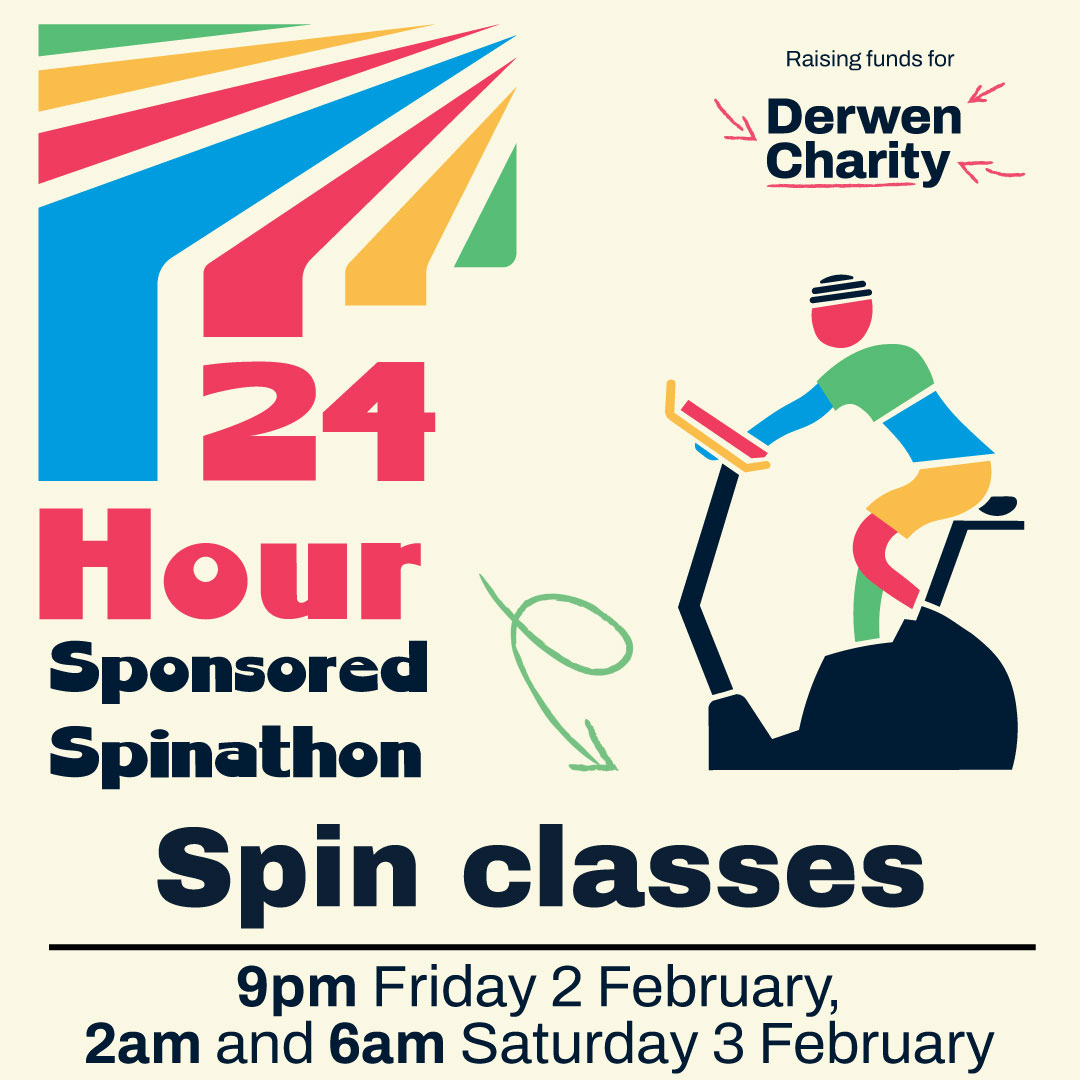 DerwenCollege's tweet image. Only got an hour to support our Spinathon on 2-3 February? Join one of our themed spin classes
Musicals Spin Class, 9pm–10pm Friday
ABBA Spin Class, 2am–3am Saturday
Wake Up Spin Class, 6am–7am Saturday

derwen.me/spin-class

#DerwenCollege #spinathon #SpinClass #DerwenCharity