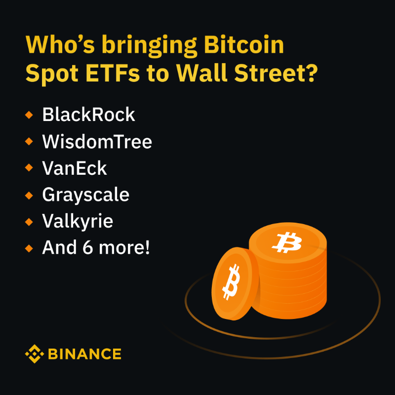 binance's tweet photo. #Bitcoin Spot ETFs.

Here’s what you need to know 👉