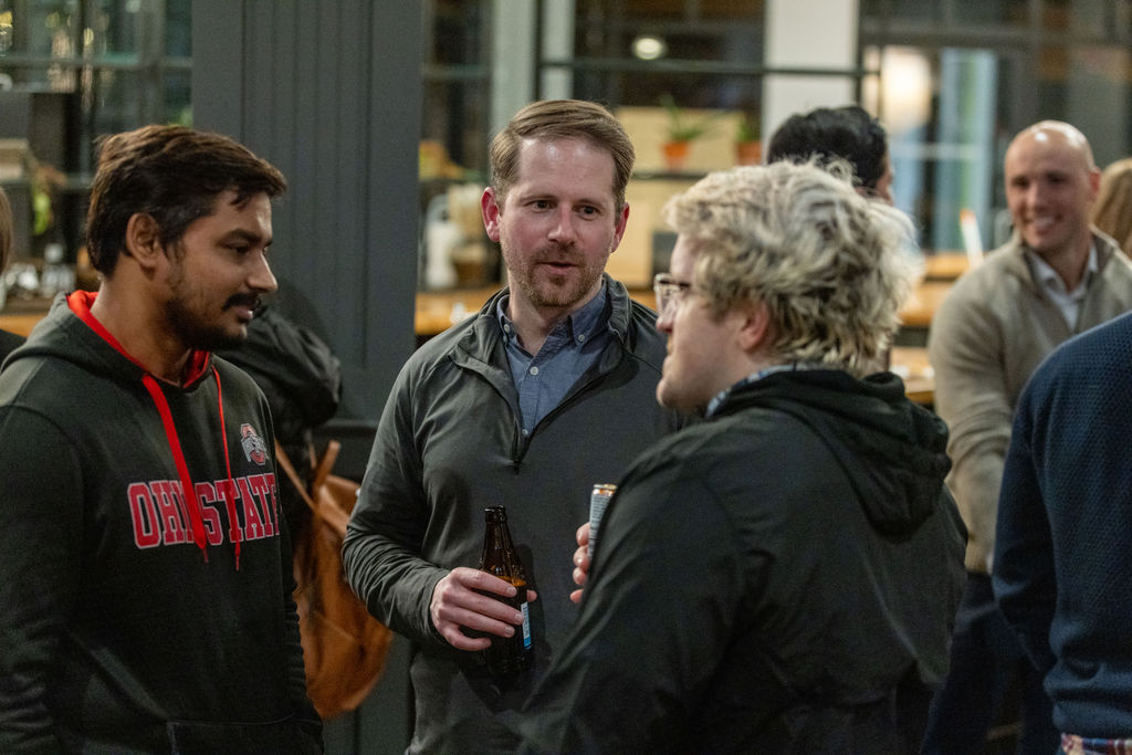 JumpStart_VC's tweet photo. A few snapshots from #OhioTechHappyHour in Columbus last week. We had an amazing time connecting with the brilliant minds in our #OhioTech community. Inspiring conversations and exciting collaborations!📸 @Rev1Ventures @bigkittylabs @collabnelevate https://t.co/7TwKOXn3h0