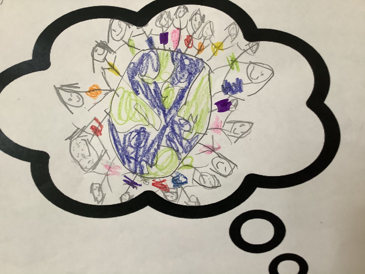 After reading a book about Martin Luther King the children drew their dream. 
 One student‘s dream was that everyone has a house.