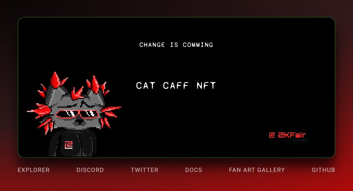 😎Mr. Caff is ready to present the website. 
🚀Mint will bee here: zkfaircaff.io

😼SOON...

#ZKFair #NFT #ZkFairEcosystem 
<a href="/ZKFCommunity/">ZKFair Community</a>