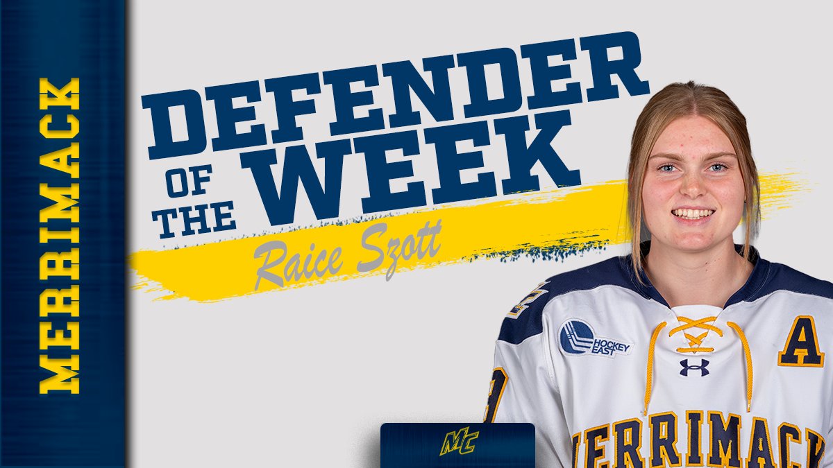 Merrimack_WIH's tweet photo. The milestone month continues.

Raice Szott is your Hockey East Defender of the Week!

#GoMack https://t.co/VQW797XWrz