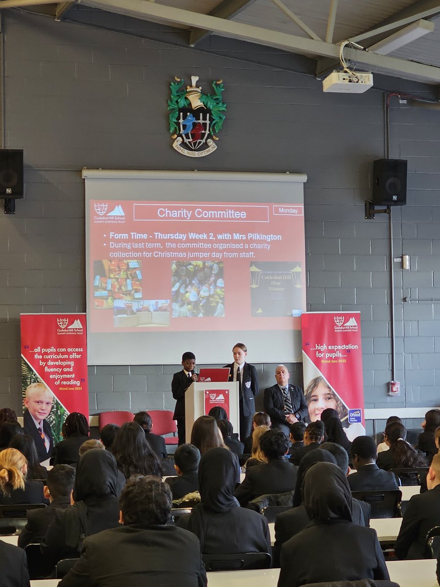 Day 1 of <a href="/CockshutHillSch/">Cockshut Hill School</a> student leadership presenting in assemblies. Confident, articulate, and enthusiastic students demonstrating #NothingButTheBest &amp; #ScalingNewHeights with <a href="/Summit_LT/">Summit Learning Trust</a>