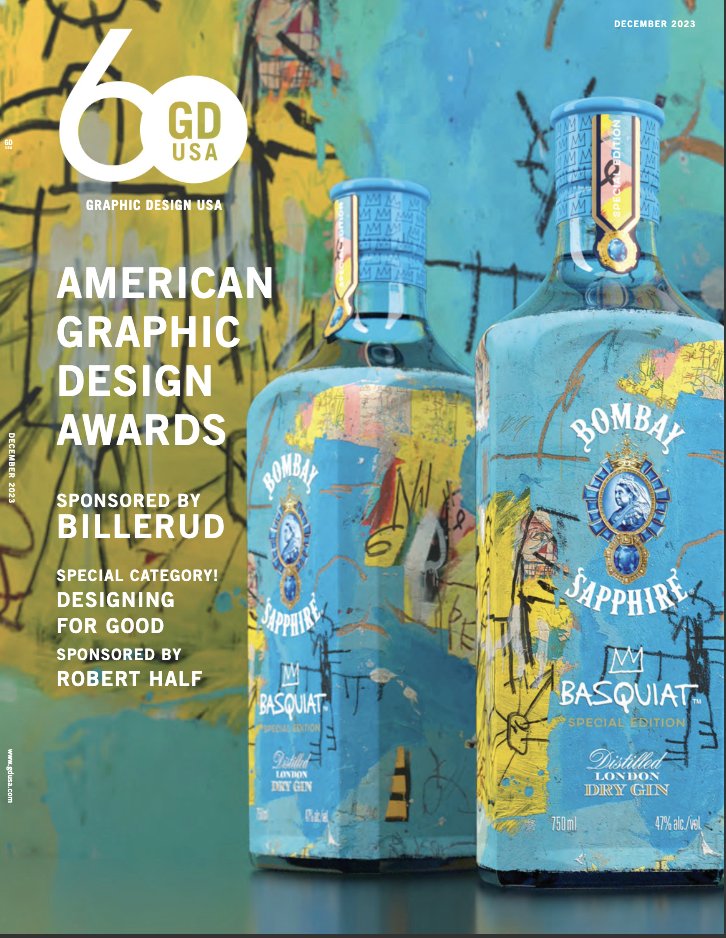 Our 60th GDUSA Design Annual showcase. 800 winners in 28 categories across media. Sponsored by Billerud, with a special 'design for good' category presented Robert Half. 
gdusa.com/competitions/g…