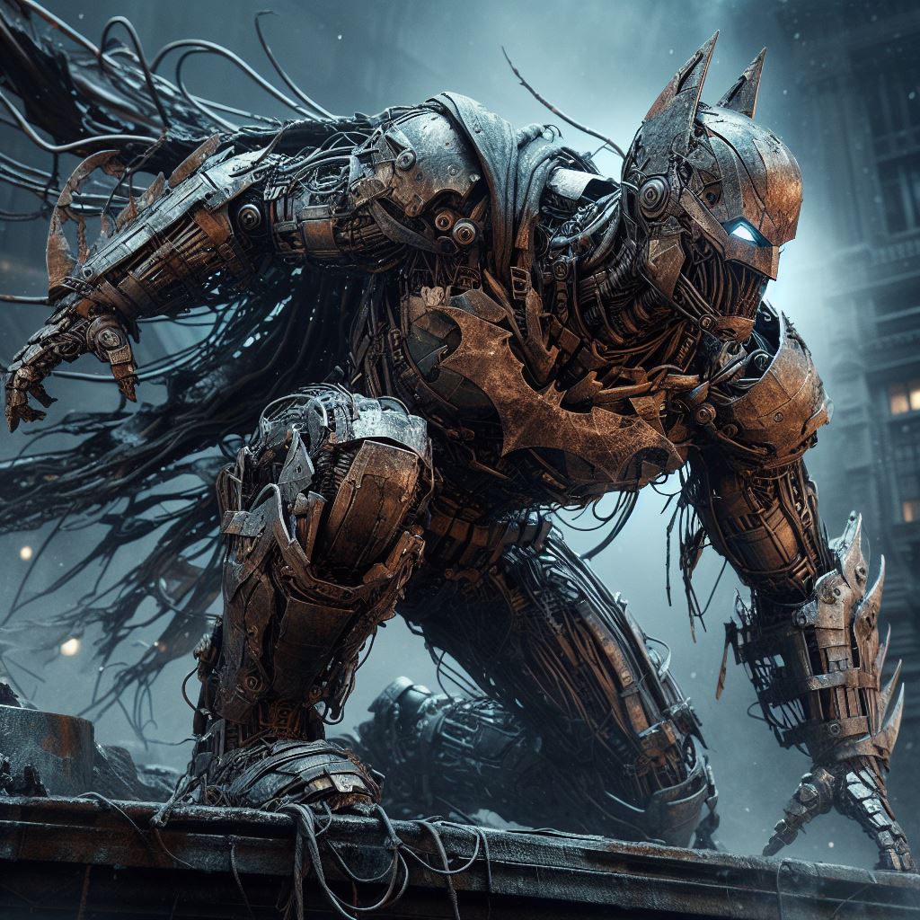 pixelchemist's tweet photo. Junkcore Batman [action pose]

#AIart #AIArtwork #AIArtCommuity #DALLE3 #Dalle3Art #junkcore #Batman #AIartist #PromptShare #pixelchemist https://t.co/Hn4Uw521T7