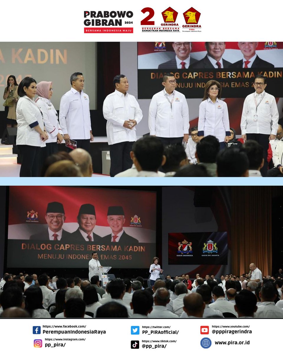 PP_PIRAofficial's tweet photo. Prabowo Subianto menghadiri undangan dialog bersama Kamar Dagang dan Industri Indonesia (Kadin)
#pira #piraluarbiasa #piragoesdigital #perempuan #piragerindra #gerindra #gerindramenang #2024prabowopresiden #hutpira #prabowogibran https://t.co/iS8AVzYIiI