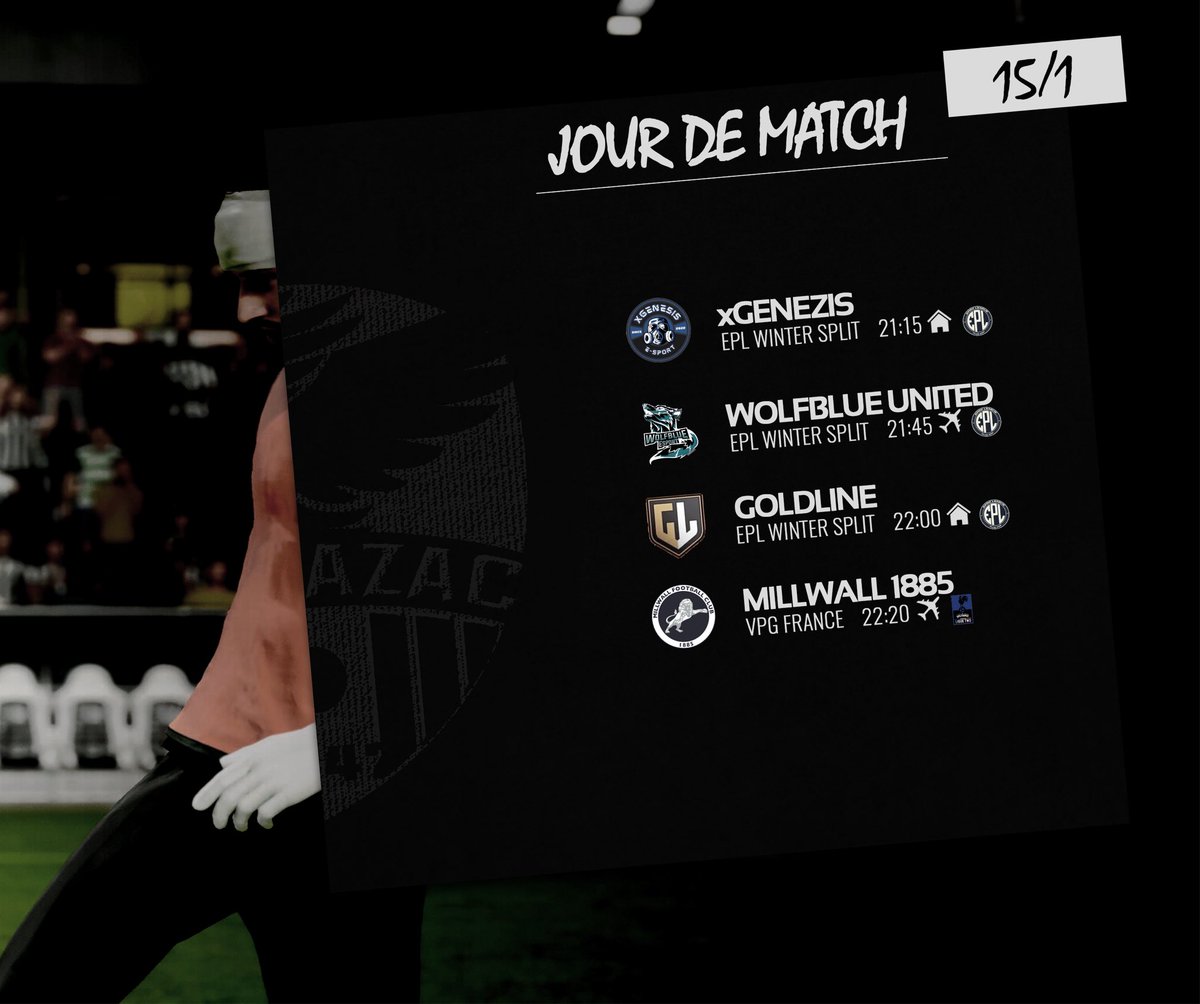 Young_Cracks's tweet photo. 𝑱𝒐𝒖𝒓 𝒅𝒆 𝒎𝒂𝒕𝒄𝒉 ⚽️

Ce soir le début de cette 𝗦𝗮𝗶𝘀𝗼𝗻 𝟮 en @VPGFrance_🇫🇷 face à une belle équipe pour ouvrir le bal et deuxième semaine de la 𝗪𝗶𝗻𝘁𝗲𝗿 𝗦𝗽𝗹𝗶𝘁 en @EProLeague11v11🇫🇷 

🔴 Suivez-nous à 21H00 :
https://t.co/XF8jVYx7xN

#EAFC24 | ⚫️⚪️ https://t.co/8XjNEJhCLa