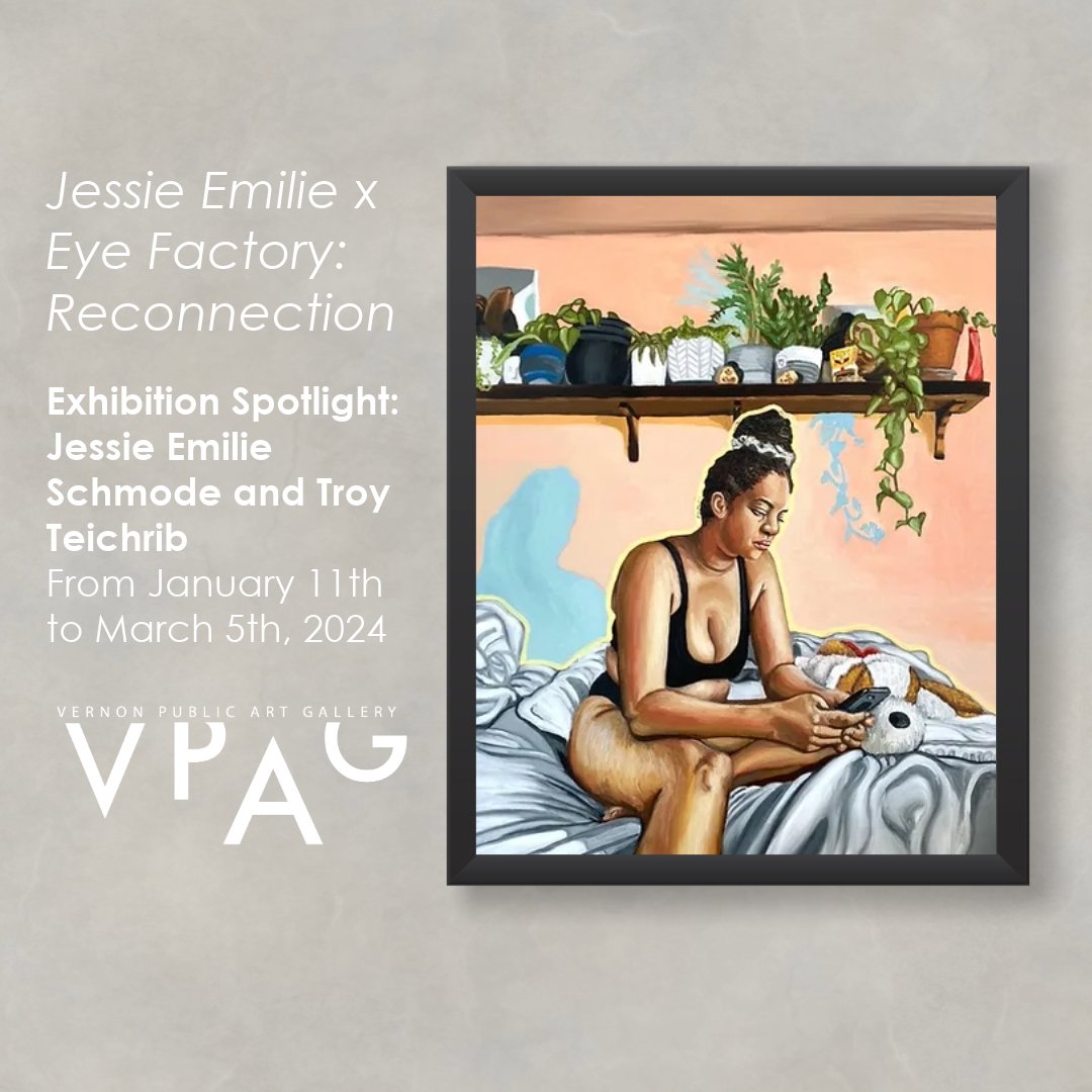 Jessie Emilie Schmode and Troy Teichrib, a dynamic duo of current MFA candidates and artists, are set to present their latest paintings in an exhibition aptly named "Jessie Emilie x Eye Factory: Reconnection." This showcase emphasizes figuration and urban graphic abstraction.