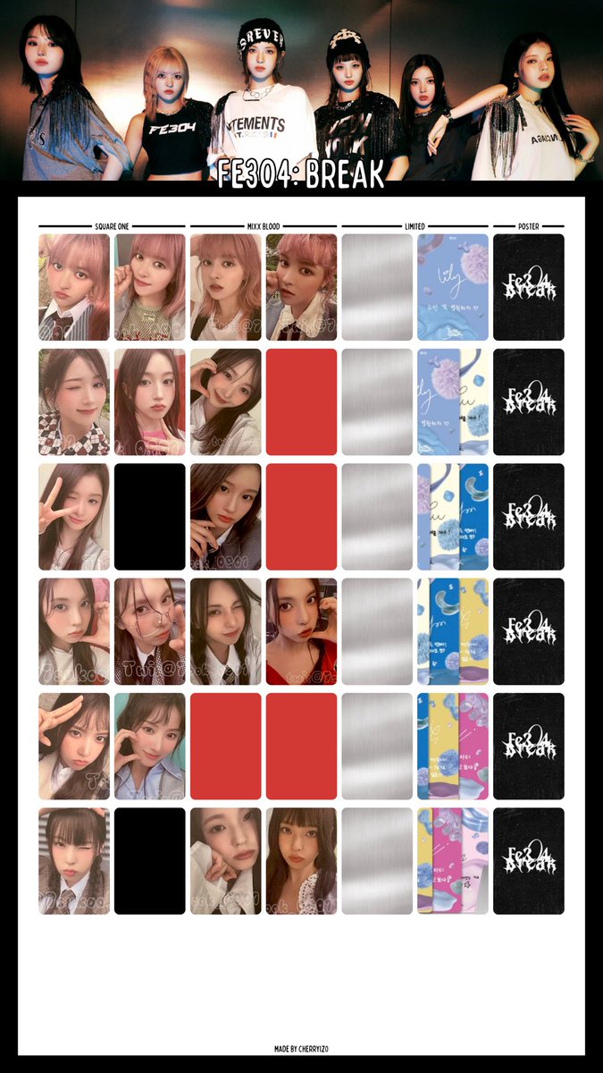 NMIXX photocard template Fe3O4: BREAK - all album photocards lily