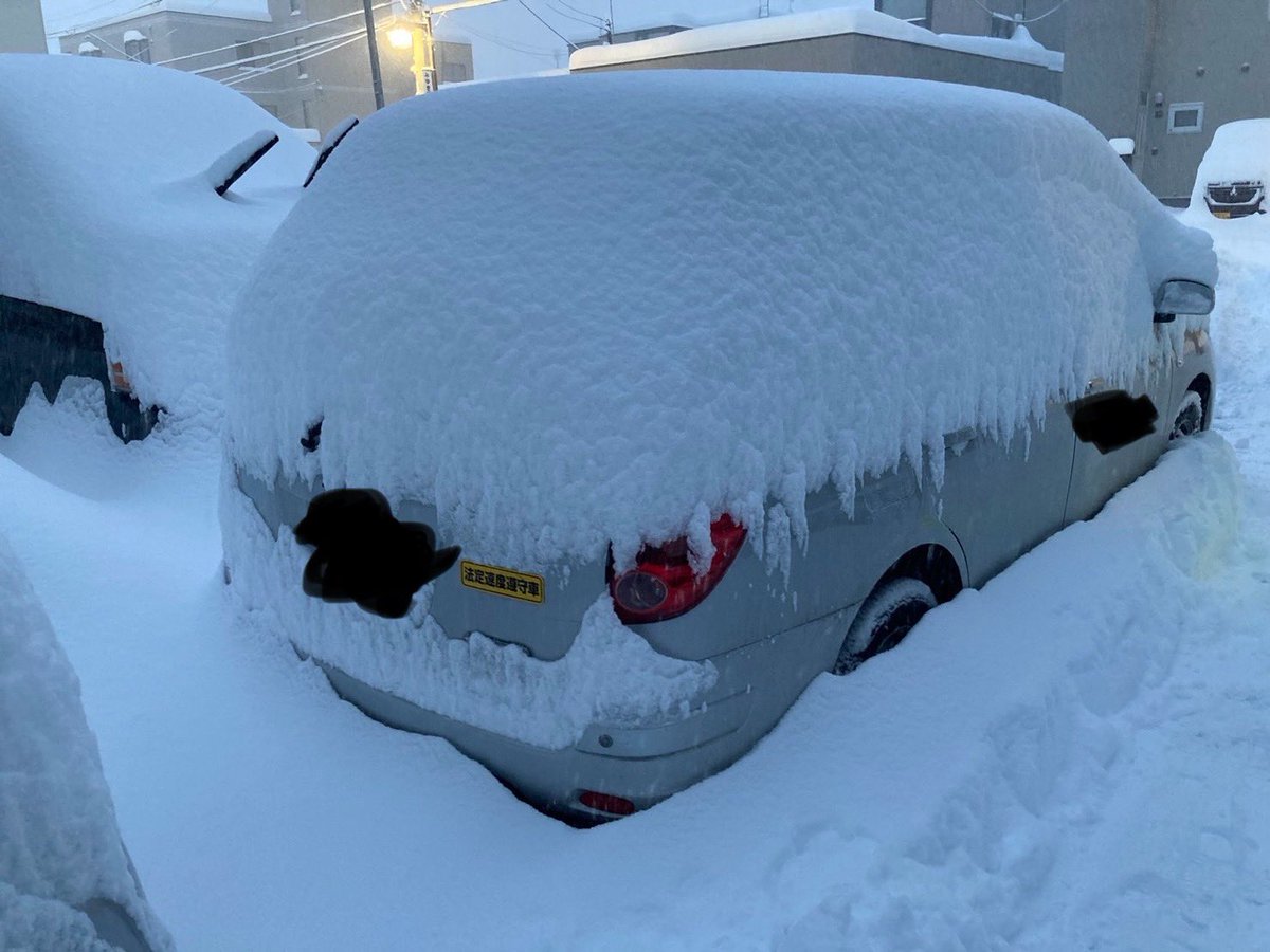 ここ最近雪降り過ぎだって…
除雪しに出た旦那っちから
家族ラインに写真が…
題名が｢災害レベル｣でマジかってなった…しかも今日の天気予報ずっと☃😩
※通路は寝る前に軽く除雪済み