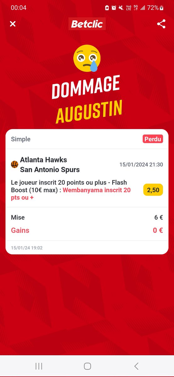 Augdam1's tweet photo. @Betclic ???? https://t.co/W55tXfSm8l