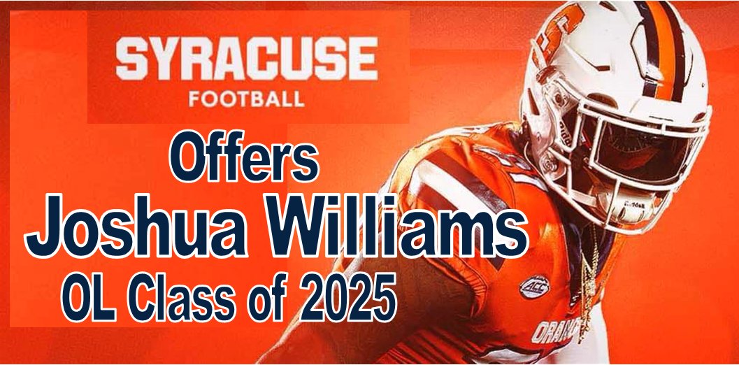 After amazing calls with @FranBrownCuse & thank you @CoachNixon_NYG I’m blessed w OFFER from Syracuse @CuseFootball @MohrRecruiting @ChadSimmons_ @adamgorney @RivalsFriedman @SWiltfong247 @BrianDohn247 @MikeRoach247 @PRZPAvic @TheUCReport @CSmithScout @LemmingReport