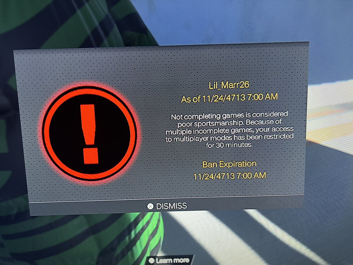 LilMarr456's tweet photo. @Ronnie2K  say ronnie dawg u need to fix my shit no way im banned for 2000 years it been like this for 3 days now https://t.co/DbrAzfwGx8