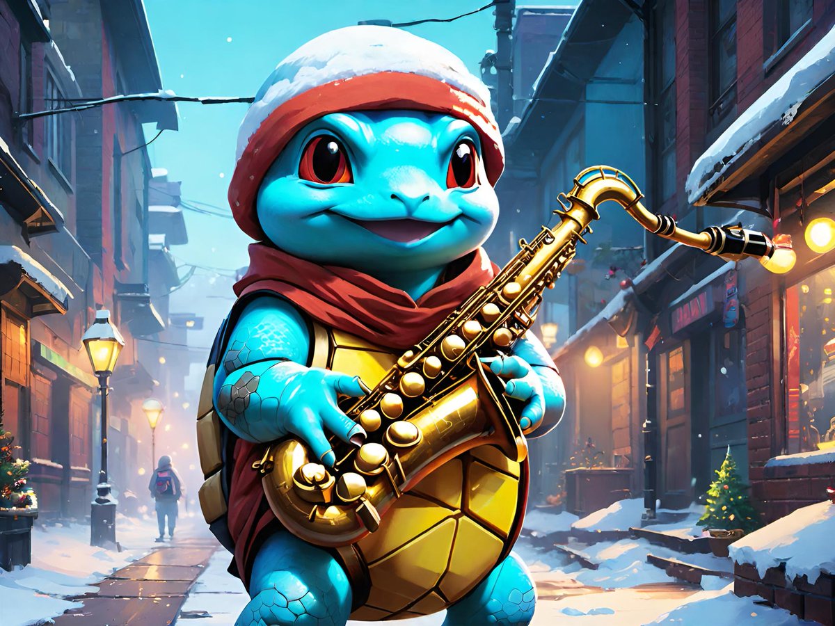 It's looking a bit chilly out there, stay in and vibe with the $SAX Squirtle ❄️🎷