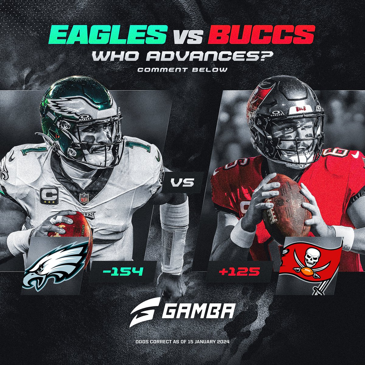 🦅EAGLES vs BUCCANEERS🏴‍☠️

Who's making it through this playoff round?