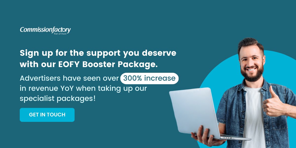 Are you prepared for mid-year sales? Our EOFY Booster Package helps brands drive sales and create valuable partnerships in the affiliate space.

Get in touch today and access our early bird pricing for the EOFY Booster Package: bit.ly/3O5k96z