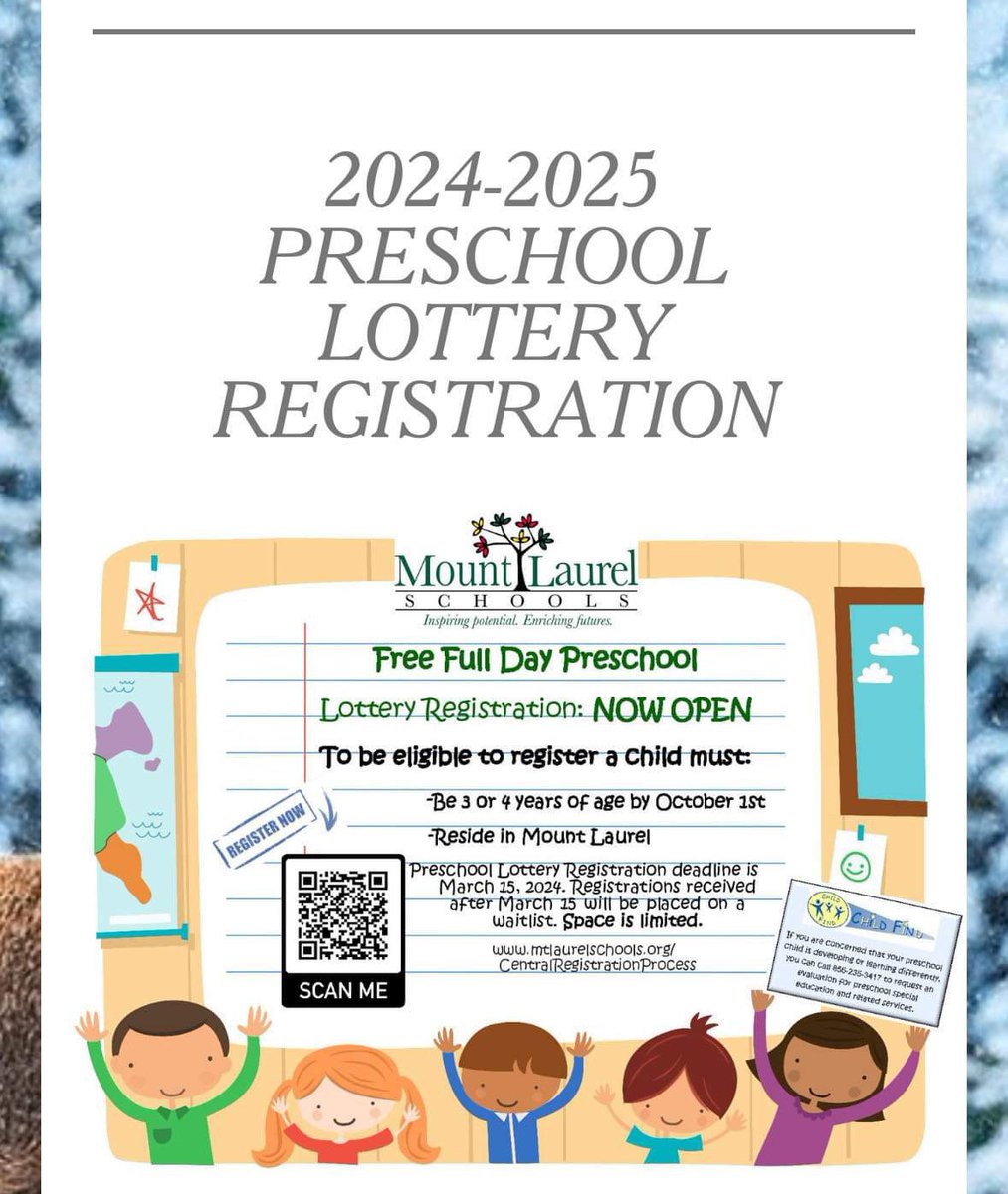 Countryside_PTO's tweet photo. The 2024-2025 Preschool lottery registration is open! The deadline to register is March 15, 2024. https://t.co/aZb1NKZihA https://t.co/N5o7e4OKCu