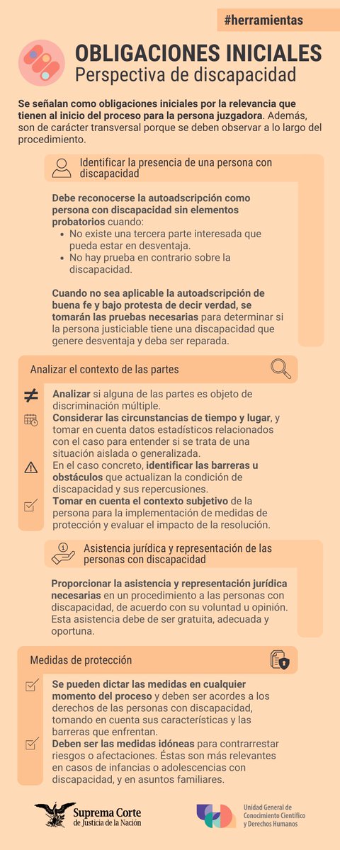 ddhh_scjn's tweet photo. 👩‍⚖️👨‍⚖️
Las personas juzgadoras tienen la obligación de juzgar con perspectiva de discapacidad cuando conozcan de un caso en donde puedan estar involucradas personas con discapacidad. https://t.co/jM0IrpQm6g