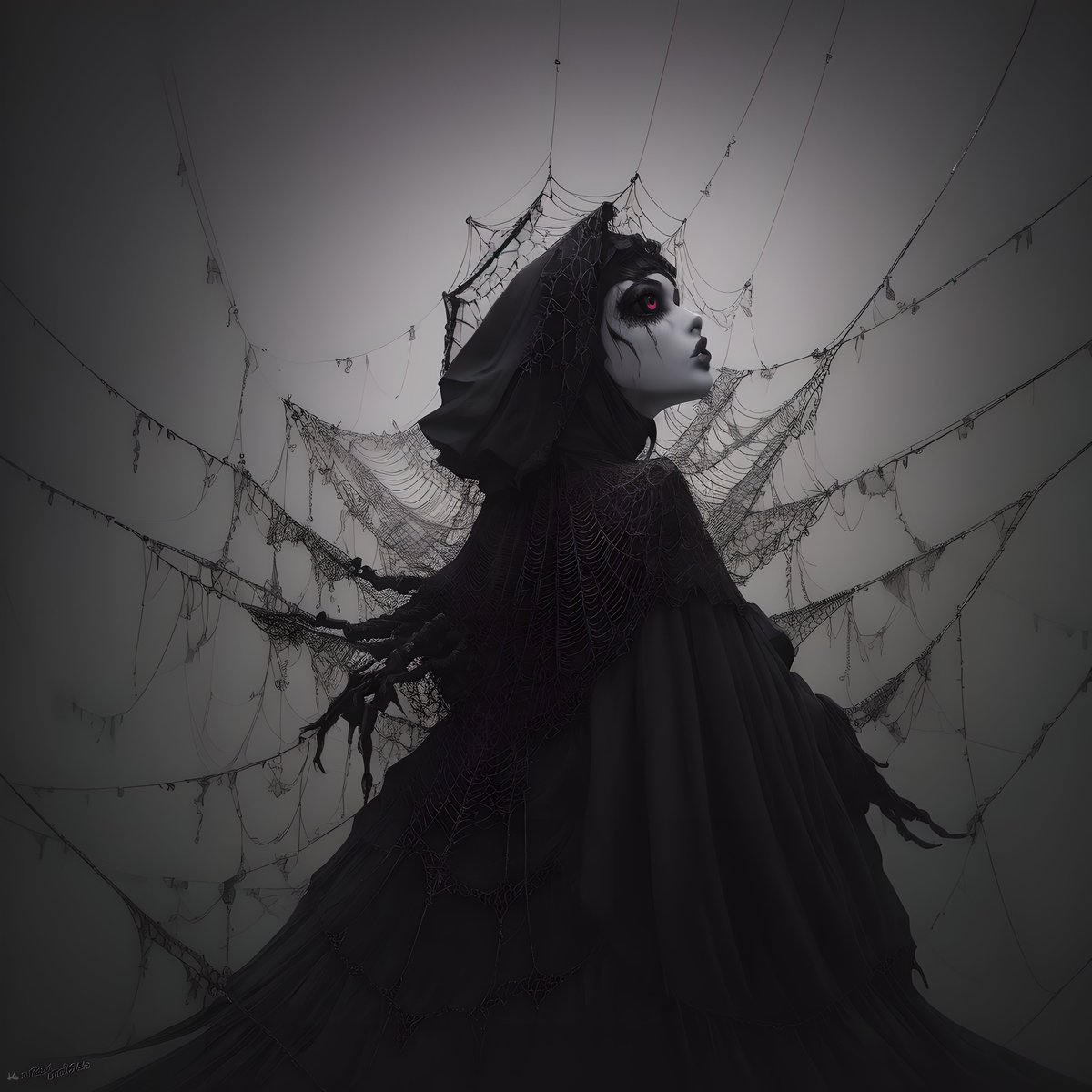 SacredJesterAI's tweet photo. Arachne 🕸️🕷️

#arachne #spidervibes #astral #spellweaver #dark #gothic #stablediffusion #ai #aiart #art #AIArtCommuity #aiarwork #ArtificialIntelligence #spiderweb #black #blackandgray #theotherside https://t.co/LXFrh7xk6s