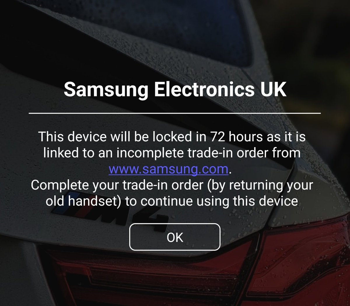 LukeFoster89's tweet photo. @amritkahlon86 @SamsungUK Left me with this after they said I hadn't sent the device to them. Great a few days before Christmas. Especially when their customer service was apalling and I had signed proof of delivery from Royal Mail. https://t.co/NCuDPYsIka