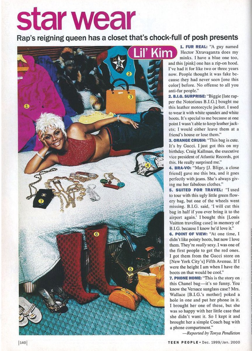 bronze_bombSHEL's tweet photo. Agreed + ballroom as a whole. Here’s Kim in ‘Teen People’ talking about working with Hector Xtravaganza + wearing his mink designs — 1999 https://t.co/q71WDKpcOI