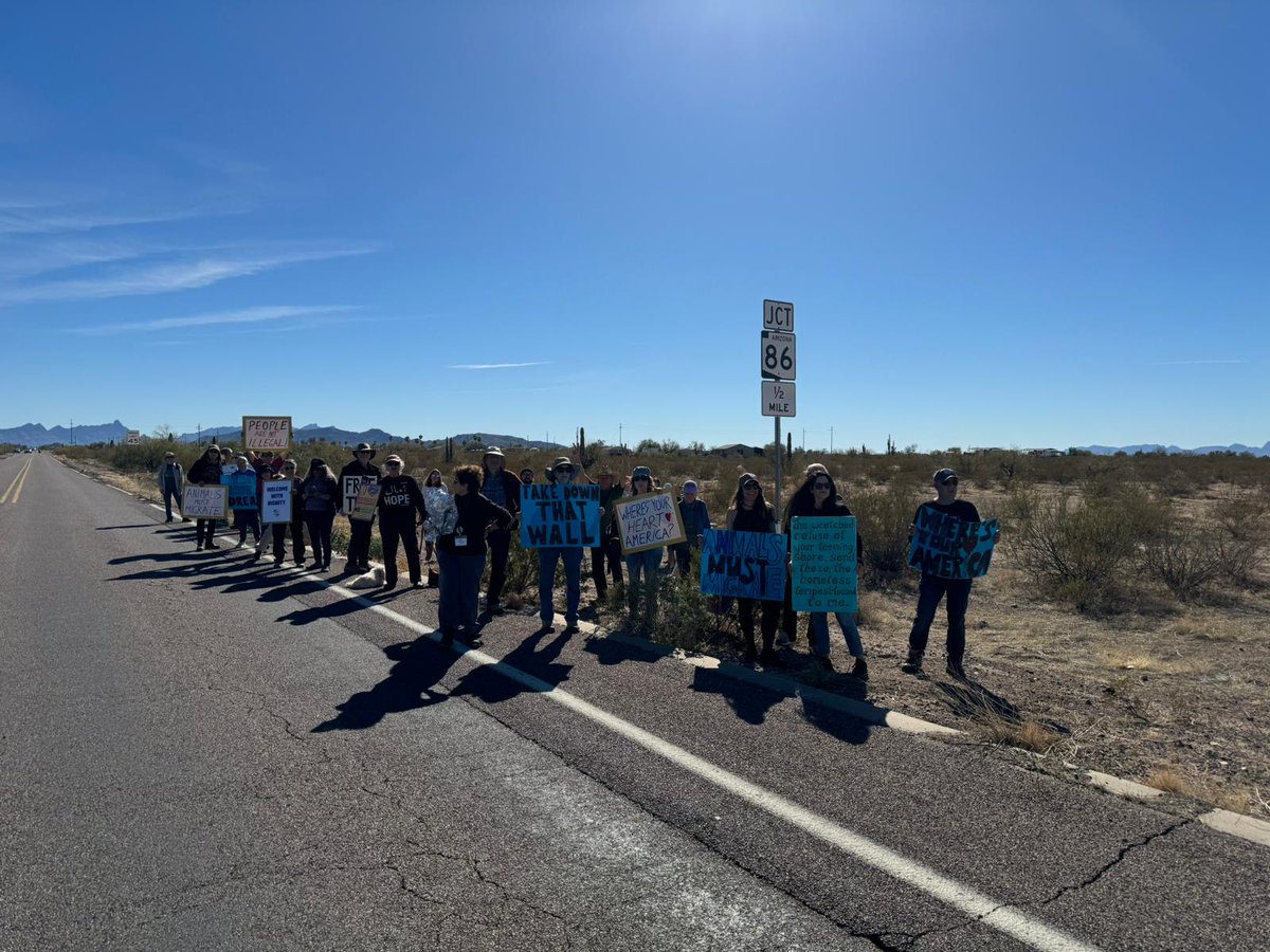 Compassionate Action for the Right to Migrate, Why Border Station, Ajo AZ. #MLKDay #SaveAsylum #WelcomeWithDignity