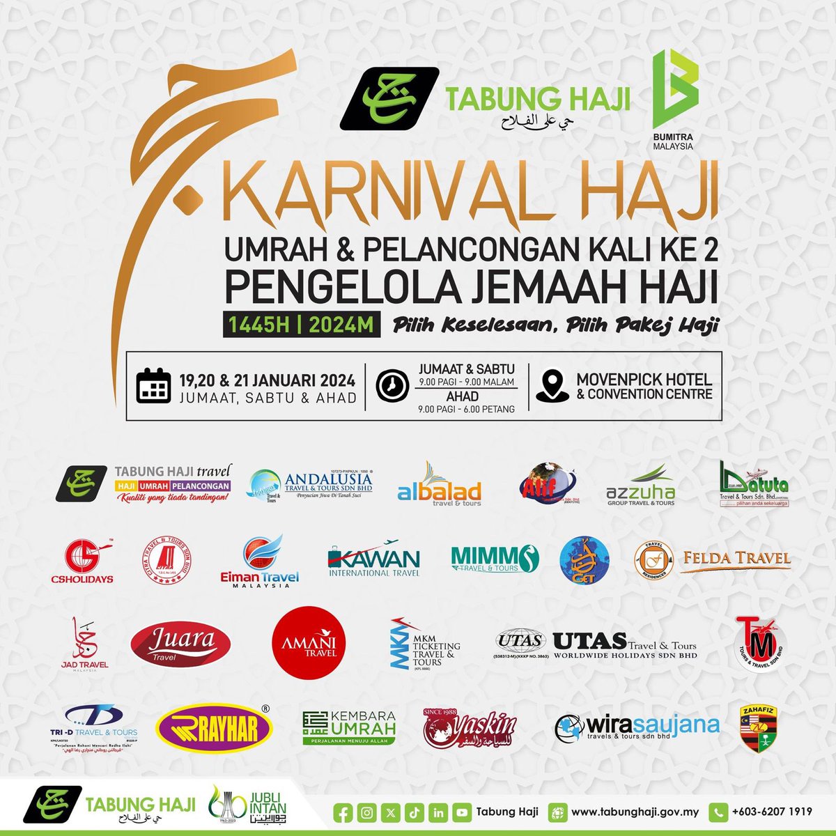 acaiijawa's tweet photo. Siapa yang berniat nak pergi Haji guna Pakej Swasta tahun ini, korang boleh datang ke Hotel Movinpick, Sepang Jumaat-Ahad ini.

Semua 25 syarikat PJH yang TH lantik akan buka booth di Karnival Haji ni.

Boleh survey dan tanya semua tentang haji kat sana. https://t.co/TujG8GtkOs