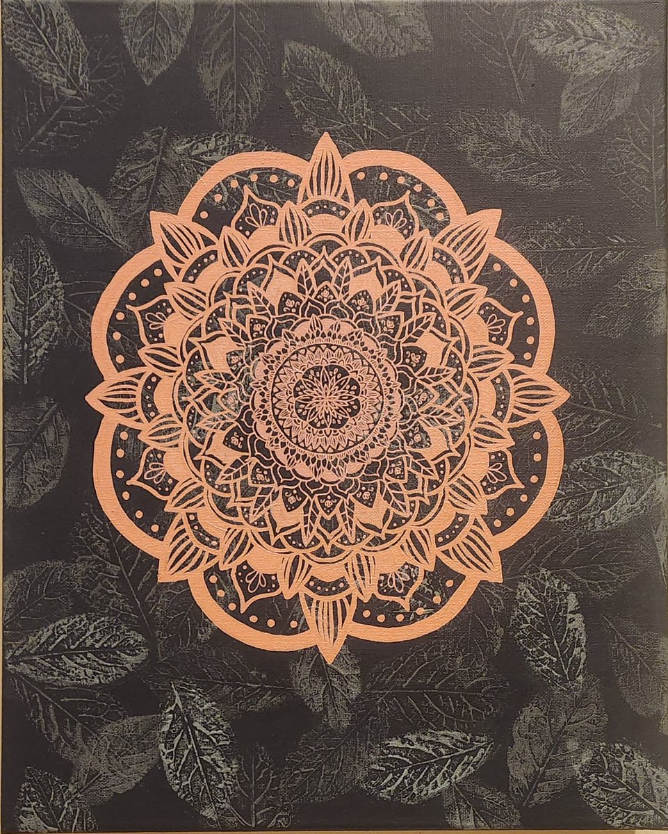 ✨🖤SOLD🖤✨
Rose gold mandala on leaf print
#acrylicpainting #mandala #leafprint