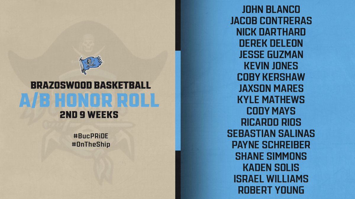 BWood_Hoops's tweet photo. 2nd 9 Weeks A/B Honor Roll 📚 🏀
#BucPRiDE
#OnTheShip https://t.co/HiQ8o3r5Cm