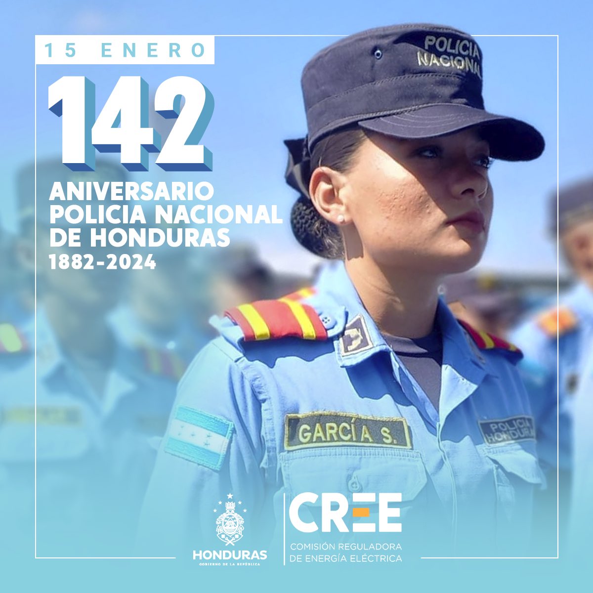 CREE_HONDURAS's tweet photo. En este 142 aniversario de fundación desde la Comisión Reguladora de Energía Eléctrica (CREE), saludamos a los hombres y mujeres valientes que dedican sus vidas a Servir y Proteger al pueblo hondureño. https://t.co/7jbFmivIQp