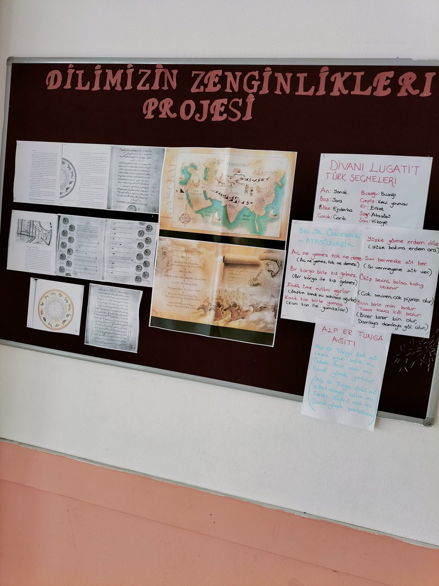atmacahaal's tweet photo. "Dilimizin Zenginlikleri Projesi" kapsamında Kaşgarlı Mahmut ve ünlü eseri Divan-ı Lügat'it Türk üzerine okulumuzda çeşitli etkinlikler yapıldı. @agrimem @hasan_kokrek @karaoglan_emin @akdagerd @SelahattnBilgic @_ediperdogan @ishak_hasanoglu https://t.co/b6Bchg3SYb