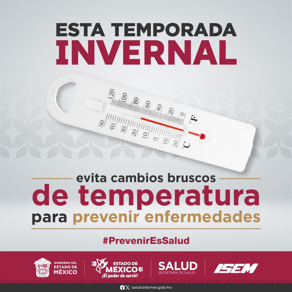 iifaem's tweet photo. En esta #TemporadaInvernal  protejamos nuestra salud y la de quienes nos rodean.
Te recomendamos:
✅Evitar cambios bruscos de temperatura.
#PrevenirEsSalud
#ElPoderDeServir https://t.co/vOwUMh1HaF