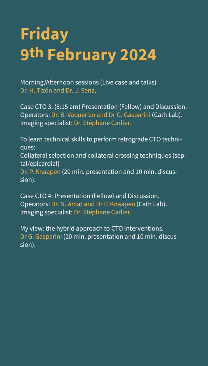 'Barcelona CTO Workshop II'. Dos jornadas de formación en oclusiones crónicas con charlas y casos en vivo de la mano del Servicio de Cardiología del @hospitaldelmar y un equipo internacional. 🗓️8-9 febrero📍H. del Mar 🫵¿Te apuntas? ✍️ Preinscríbete aquí:forms.office.com/Pages/DesignPa…