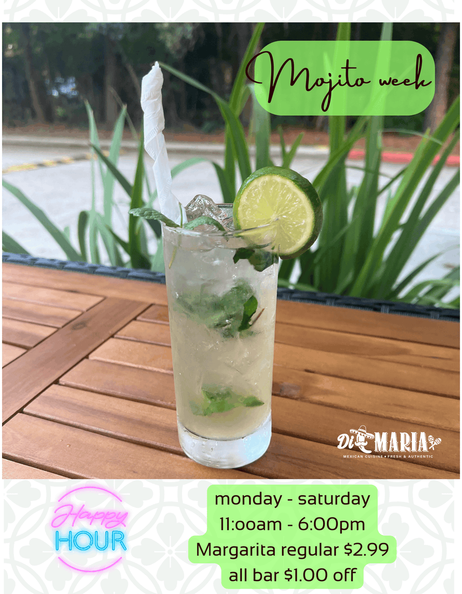 DiMariaFreshFo1's tweet photo. Happy start to the cold week 😅🥶
Enjoy our mojitos 🌿
Traditional and flavors 😋

All bar $1.00 off
and our traditional margarita $2.99

https://t.co/ssemKgLwkW
📞 (832) 777 - 1585 https://t.co/xTXoqRWoKG