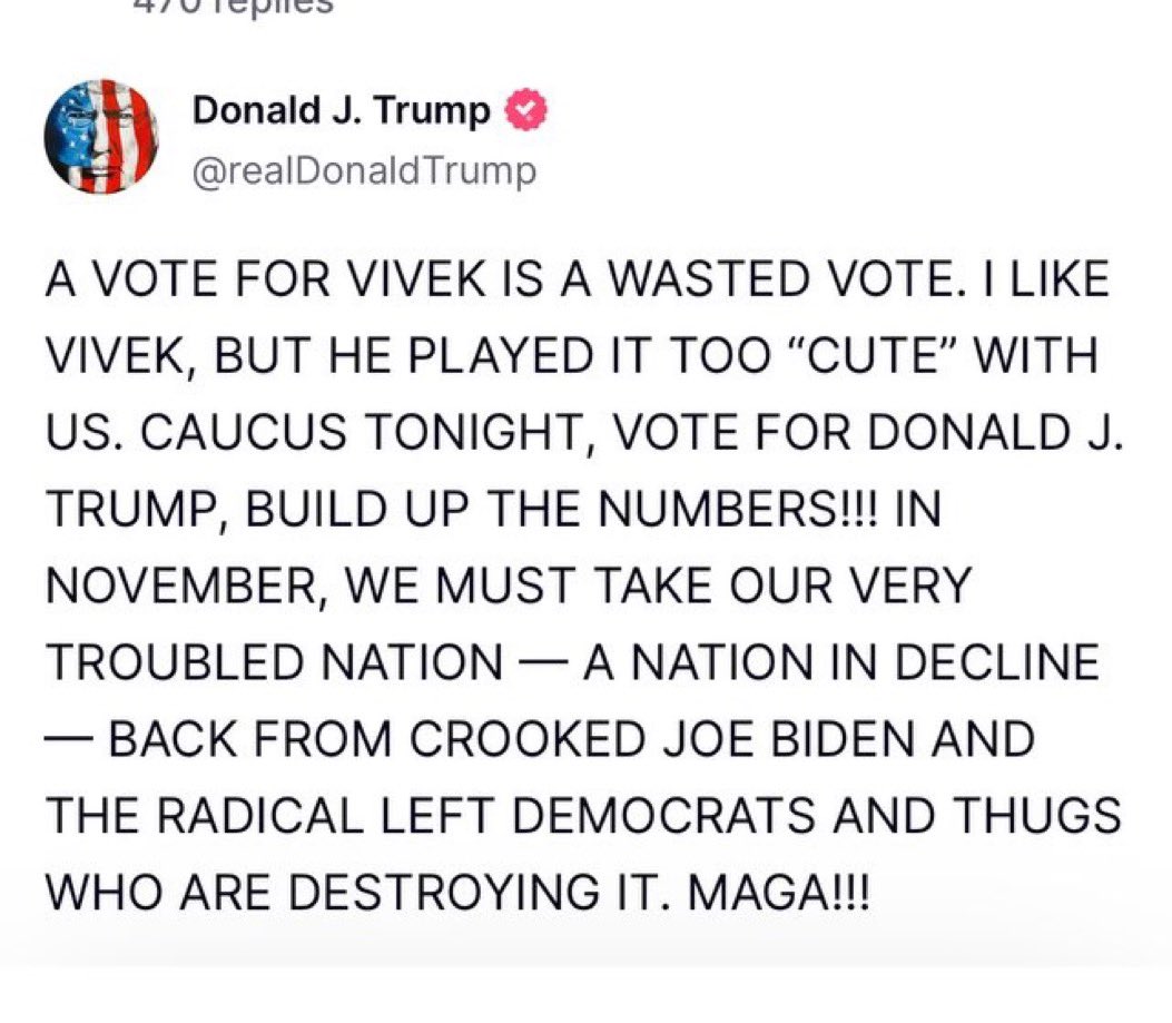 Mr. President, 

My vote tonight is not wasted. 

Nor are the dozens of patriots coming to caucus with me. 

I’m tired. 

We are tired. 

Tired of your weak leadership in our party. 

I’m tired of people like Anthony Fauci running our nation while you did nothing but play victim.