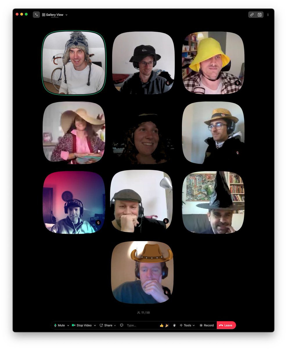 opencollect's tweet photo. 🌍 👒 Celebrating International Hat Day with the Open Collective Team! Hats on, smiles wide, global connections strong. #HatDayFun https://t.co/D278emphMS