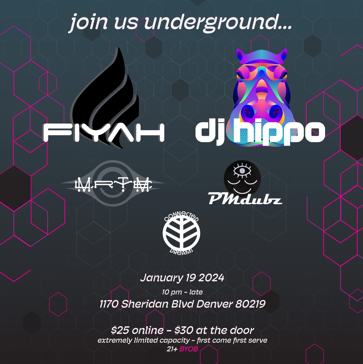 __djhippo__'s tweet photo. Denver! My set is 1-3am this Friday. This one's gonna be a party. BYOB! https://t.co/J4AIlHAgTr