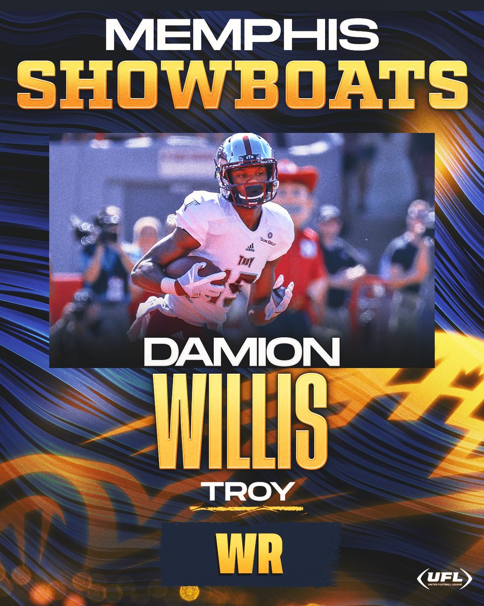UFLShowboats's tweet photo. SHOWTIME BABY 🤩
We have selected WR Damion Willis in the eighth round 🔥 #UFLDraft https://t.co/M4zPUP8ys6