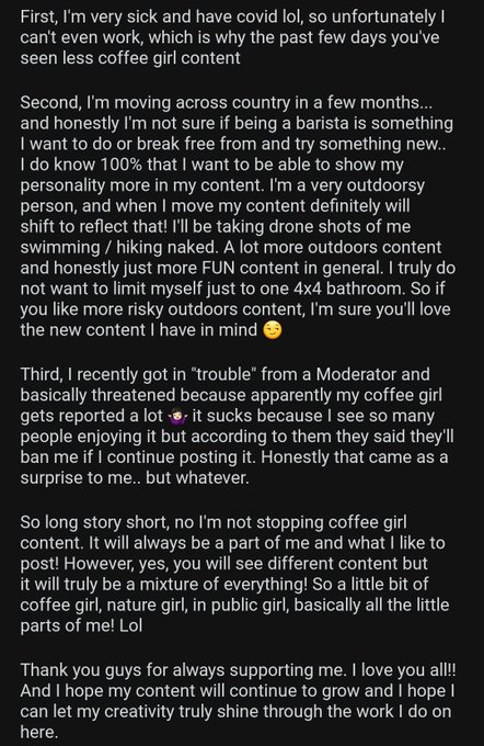 A lot of people have been asking if I'm stopping my coffee girl content.. if you want some answers here