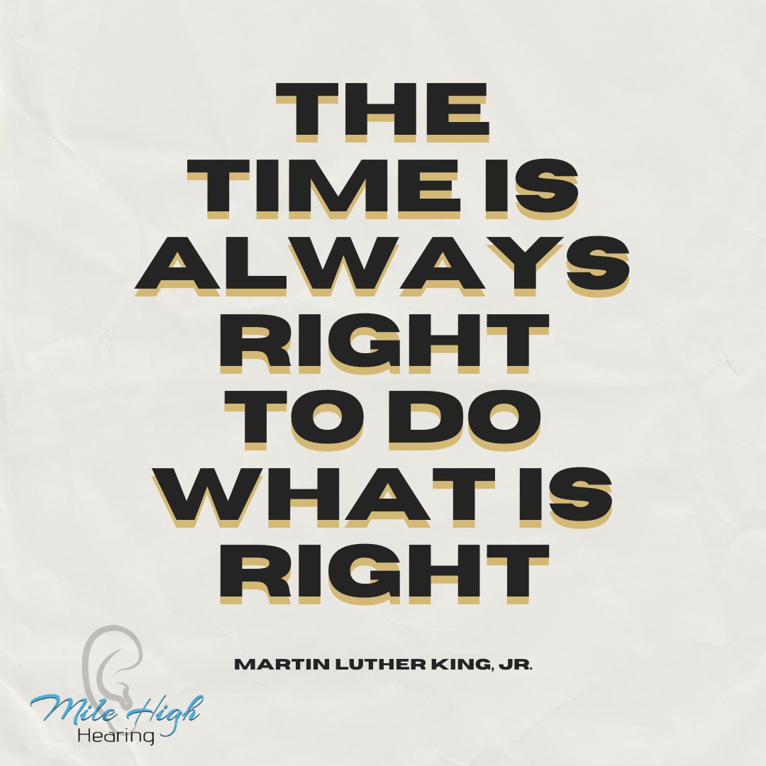 MileHighHearing's tweet photo. Today we celebrate the life Martin Luther King, Jr. May his words continue to inspire people to be better and do better. #MartinLutherKingDay #MLKDay https://t.co/ACDBzHfioq