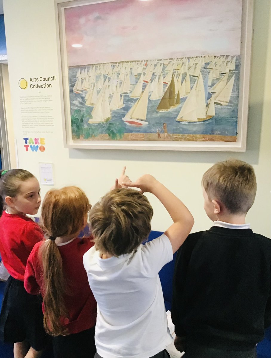 shapenortharts's tweet photo. We’re so lucky to be part of the Take 2, Arts Council Collection pilot study.Round the Island Races, by Alfred Reginald Thomson is on loan to us from the Arts Council Collection. Our Yr3 response to the piece is through paint &amp; stitch on calico🪡thread, knot, embroider, design 🧵 https://t.co/Hh46ZuHFuG